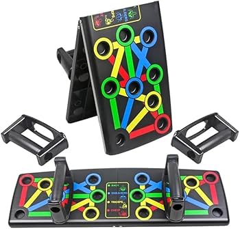 41 In 1 Body Building Push Up Rack Board with Smart Counting & Resistance Bands, Foldable Colour-coded Power-press & Multi-function Push-up Fitness Stands Board for Muscle Training Sport Gym