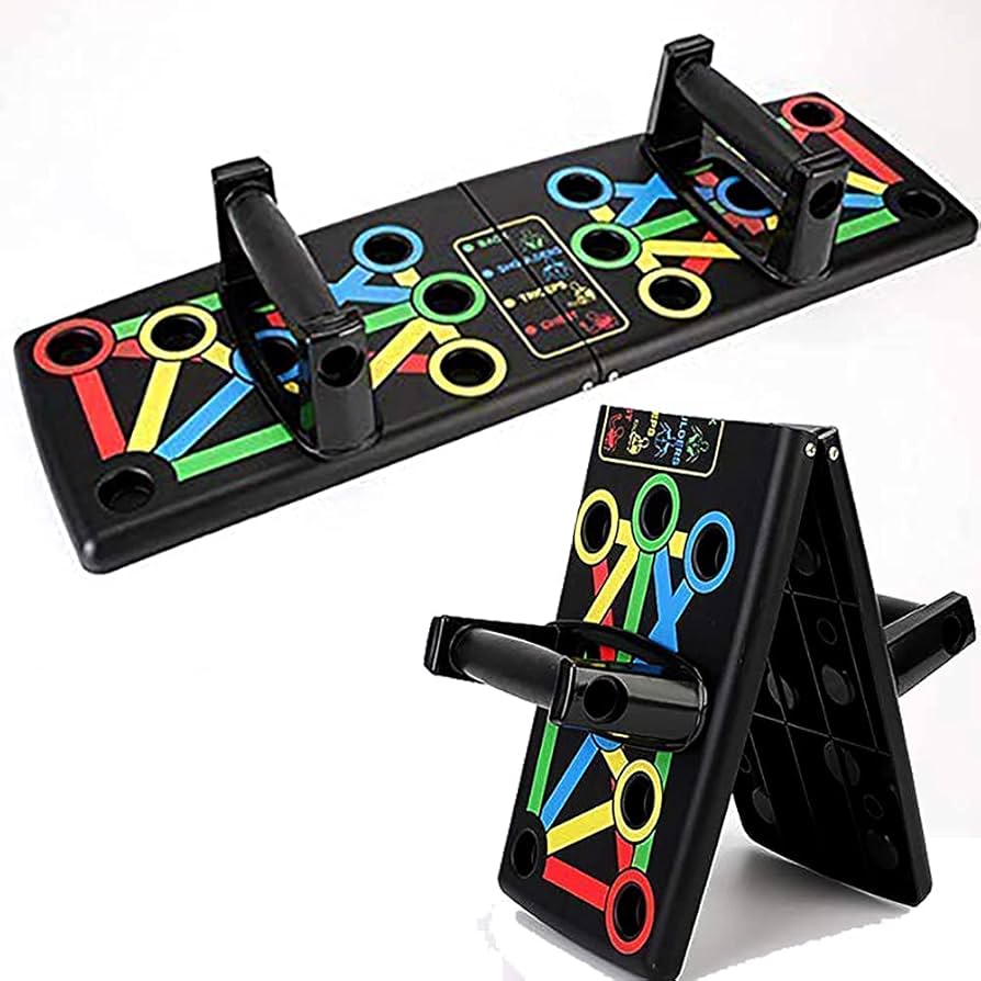 41 In 1 Body Building Push Up Rack Board with Smart Counting & Resistance Bands, Foldable Colour-coded Power-press & Multi-function Push-up Fitness Stands Board for Muscle Training Sport Gym